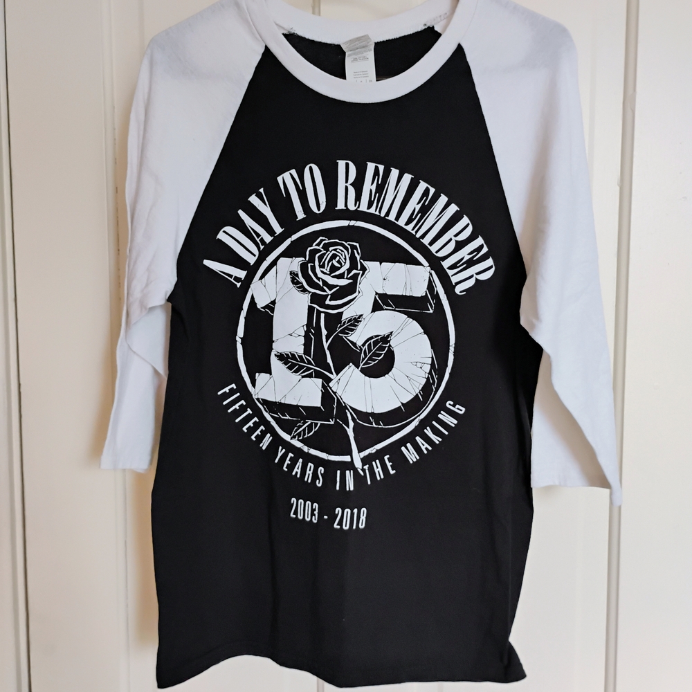 Black and White Graphic Raglan Tee